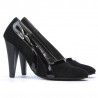 Pantofi eleganti dama 1208 negru antilopa+lac negru