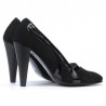 Pantofi eleganti dama 1208 negru antilopa+lac negru