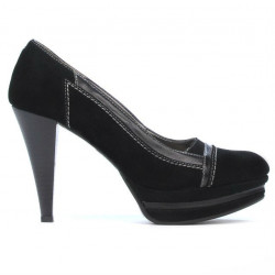 Pantifi eleganti dama 1094 negru antilopa+lac negru