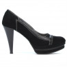 Pantifi eleganti dama 1094 negru antilopa+lac negru