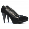 Pantifi eleganti dama 1094 negru antilopa+lac negru