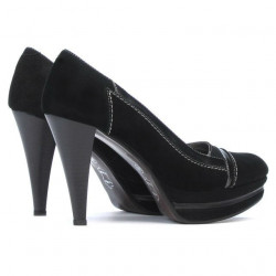 Pantifi eleganti dama 1094 negru antilopa+lac negru