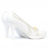 Pantofi eleganti dama 1208pl alb combinat