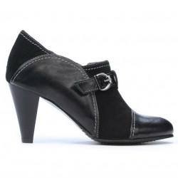 Pantofi eleganti dama 1210 negru antilopa combinat