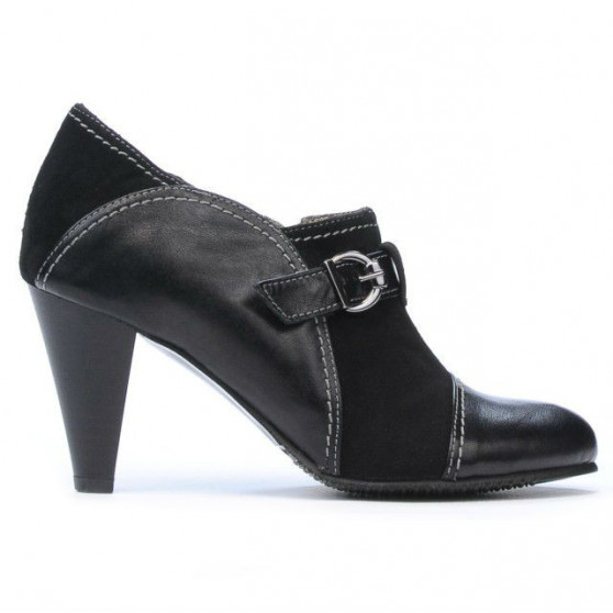 Pantofi eleganti dama 1210 negru antilopa combinat