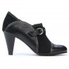 Pantofi eleganti dama 1210 negru antilopa combinat