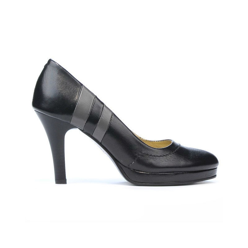 Pantofi eleganti dama 1086 negru+gri