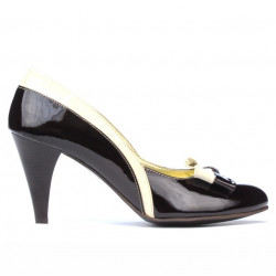 Pantofi eleganti dama 1065 lac bordo+bej