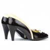 Pantofi eleganti dama 1065 lac bordo+bej
