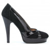 Pantofi eleganti dama 1206 negru antilopa combinat