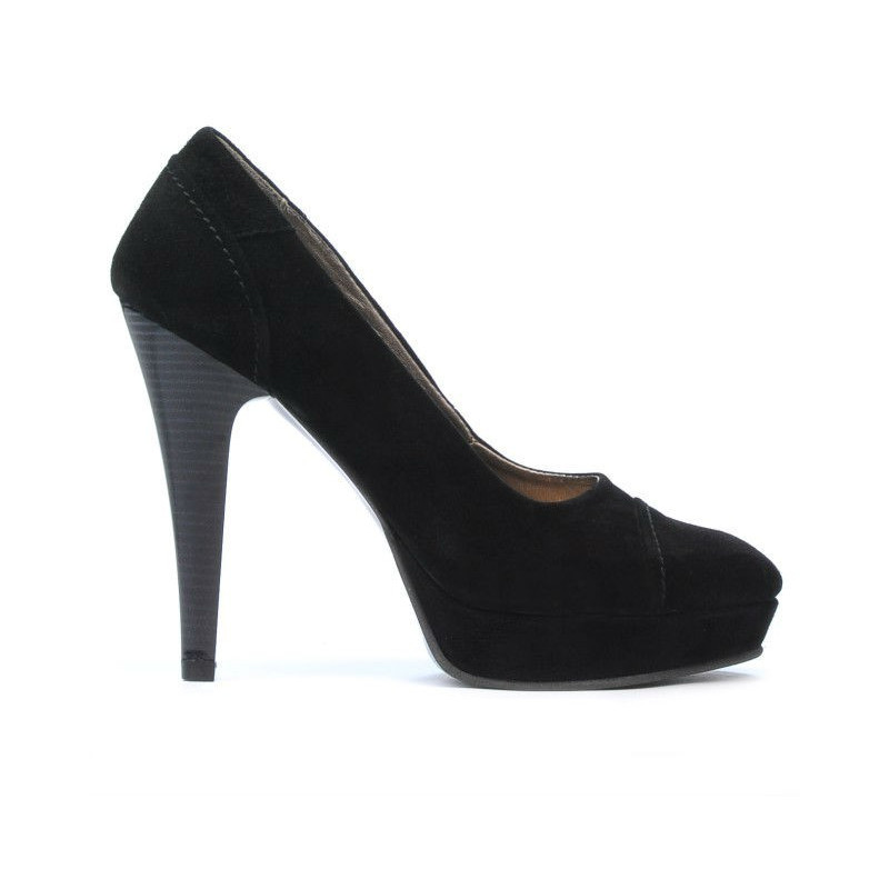 Pantofi eleganti dama 1082-1 negru antilopa