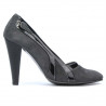 Pantofi eleganti dama 1208 gri antilopa combinat
