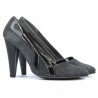 Pantofi eleganti dama 1208 gri antilopa combinat