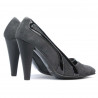 Pantofi eleganti dama 1208 gri antilopa combinat