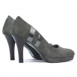 Pantofi eleganti dama 1086 gri antilopa