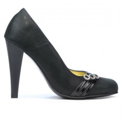 Pantofi eleganti dama 1040 negru satinat