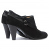 Pantofi eleganti dama 1089 negru antilopa combinat