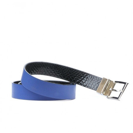 Curea dama 02m bicolor cs croco indigo+albastru