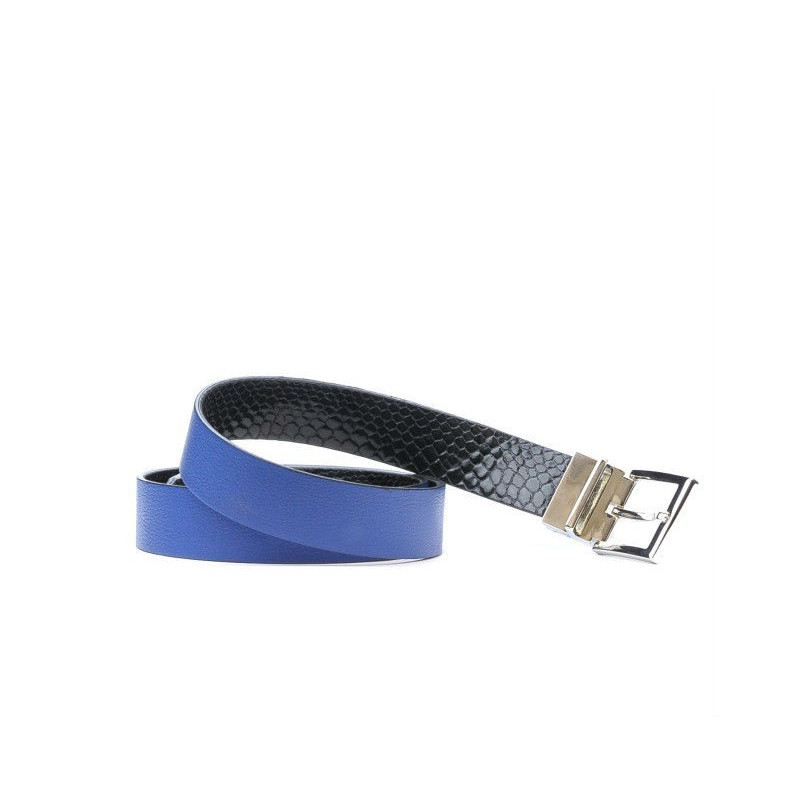 Curea dama 02m bicolor cs croco indigo+albastru