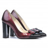Pantofi eleganti dama 1262 lac bordo+negru