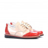 Pantofi copii mici 60c lac rosu+bej