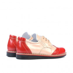 Pantofi copii mici 60c lac rosu+bej
