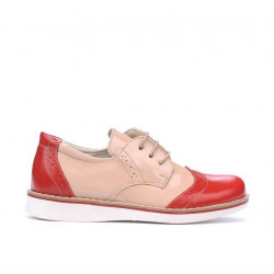 Pantofi copii mici 60c lac rosu+bej01