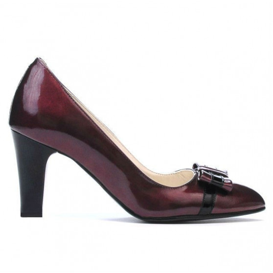 Női elegáns cipő 1263 lakk bordó+fekete Női elegáns cipő 1263 lakk bordó+fekete