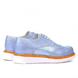 Pantofi casual dama 663-1 bleu sidef combinat