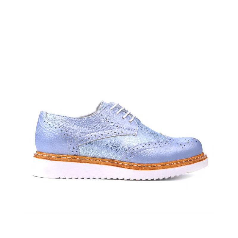 Pantofi casual dama 663-1 bleu sidef combinat