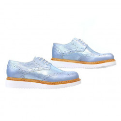 Pantofi casual dama 663-1 bleu sidef combinat