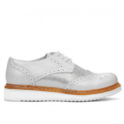 Pantofi casual dama 663-1 alb sidef combinat