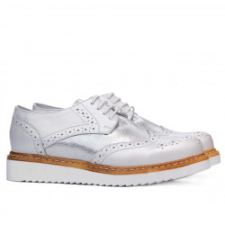 Pantofi casual dama 663-1 alb sidef combinat