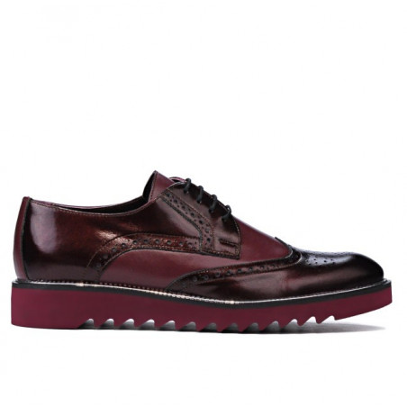 Pantofi casual barbati 831 lac bordo combinat