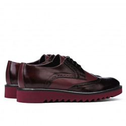 Pantofi casual barbati 831 lac bordo combinat