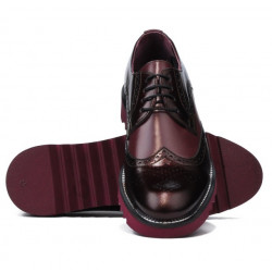 Pantofi casual barbati 831 lac bordo combinat