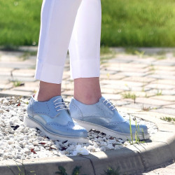 Pantofi casual dama 663-1 bleu sidef combinat