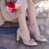 Pantofi eleganti dama 1262 antilopa ivoriu combinat lifestyle