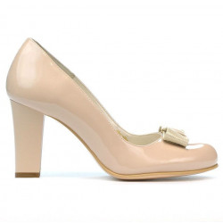 Pantofi eleganti dama 1245 lac ivoriu combinat
