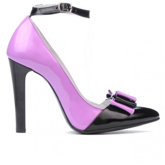 Elegáns női cipő 1264 lakk lila+fekete Elegáns női cipő 1264 lakk lila+fekete