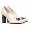 Pantofi eleganti dama 1245 lac ivoriu+negru