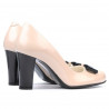 Pantofi eleganti dama 1245 lac ivoriu+negru