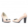 Pantofi eleganti dama 1245 lac ivoriu+negru