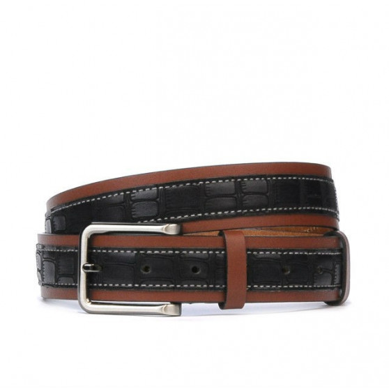 Curea barbati 18b croco negru+maro Curea barbati 18b croco negru+maro