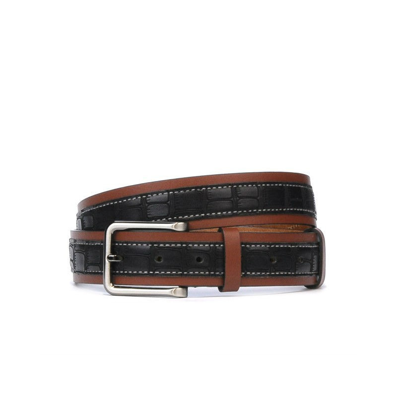 Curea barbati 18b croco negru+maro