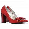 Pantofi eleganti dama 1262 rosu antilopa combinat