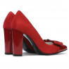 Pantofi eleganti dama 1262 rosu antilopa combinat