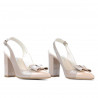 Sandale dama 1267 lac ivoriu combinat