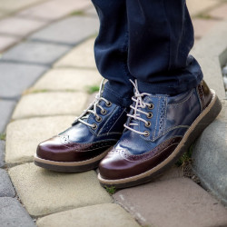 Pantofi copii 154 lac bordo combinat