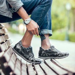 Pantofi sport barbati 833 gri camuflaj lifestyle